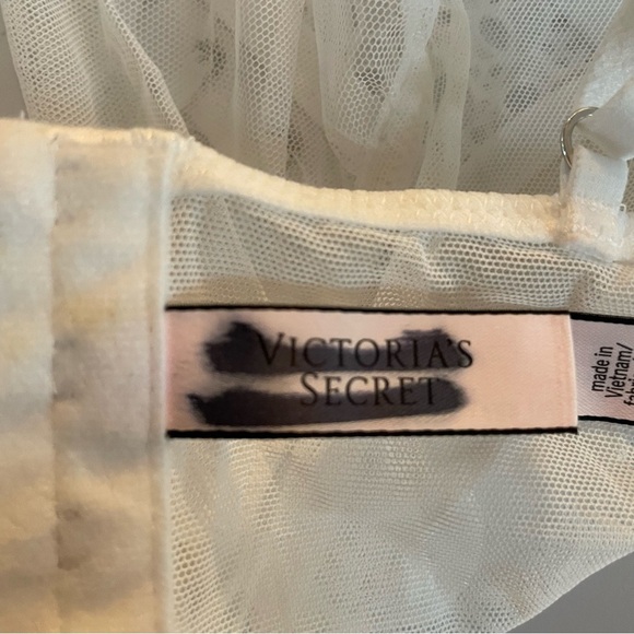 New! Victoria's Secret Lace Mesh Eyelet Ruffle Babydoll Lingerie 22888 - Picture 12 of 13